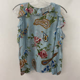 alice + olivia WOMEN'S BLOUSE/SHIRT blue green multi L