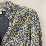 ICHI WOMEN'S DRESS blue ivory print XS/34