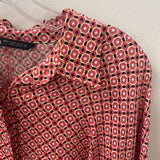 ZARA WOMEN'S BLOUSE/SHIRT pink black geo M