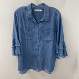 WOMEN'S BLOUSE/SHIRT denim-blue L