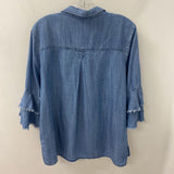 WOMEN'S BLOUSE/SHIRT denim-blue L