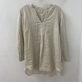 LLBEAN WOMEN'S BLOUSE/SHIRT oatmeal XL reg