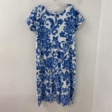 made in Italy WOMEN'S DRESS white blue print S
