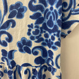 made in Italy WOMEN'S DRESS white blue print S