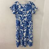 made in Italy WOMEN'S DRESS white blue print S