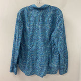 LIBERTY art fabrics WOMEN'S BLOUSE/SHIRT blue paisley XL