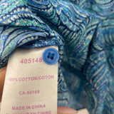 LIBERTY art fabrics WOMEN'S BLOUSE/SHIRT blue paisley XL