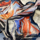WOMEN'S SCARF/SHAWL white black orange blue
