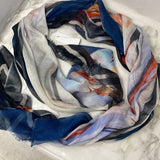 WOMEN'S SCARF/SHAWL white black orange blue