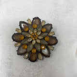 WOMEN'S BROOCH beige brown amber