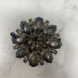 WOMEN'S BROOCH beige brown amber