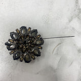 WOMEN'S BROOCH beige brown amber