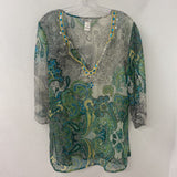 CUTE OPTIONS WOMEN'S BLOUSE/SHIRT green white black M
