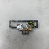 WOMEN'S BROOCH silver green peach