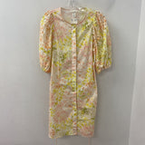 H&M WOMEN'S DRESS white pink green S