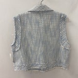 CUPCAKES AND CASHMERE WOMEN'S TOP blue white L