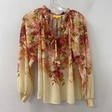 FLYING TOMATO WOMEN'S BLOUSE/SHIRT yellow pink M