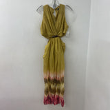 ZARA WOMEN'S DRESS yellow pink brown L