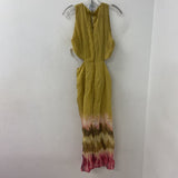 ZARA WOMEN'S DRESS yellow pink brown L