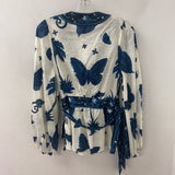 Banana Republic WOMEN'S BLOUSE/SHIRT white blue navy MT