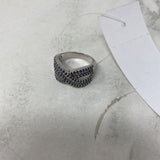 925 WOMEN'S RING silver blue clear 10