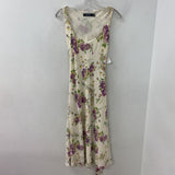 LAUREN ralph lauren WOMEN'S DRESS cream purple green yellow 6