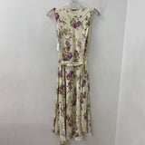 LAUREN ralph lauren WOMEN'S DRESS cream purple green yellow 6