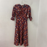 WOMEN'S DRESS rust brown navy cream 2XS