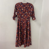 WOMEN'S DRESS rust brown navy cream 2XS