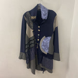 made in Italy WOMEN'S COAT blue silver XL/XXL
