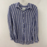 RAILS WOMEN'S BLOUSE/SHIRT blue white silver stripe S