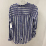 RAILS WOMEN'S BLOUSE/SHIRT blue white silver stripe S