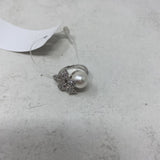 WOMEN'S RING silver pearl 5.75