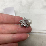 WOMEN'S RING silver pearl 5.75
