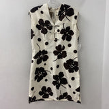 WOMEN'S DRESS cream brown floral S/M/XL
