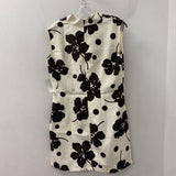 WOMEN'S DRESS cream brown floral S/M/XL
