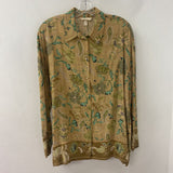 H&M WOMEN'S BLOUSE/SHIRT dijon green floral & paisley M