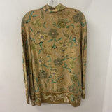 H&M WOMEN'S BLOUSE/SHIRT dijon green floral & paisley M