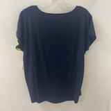 JNY jones new york WOMEN'S T-SHIRT navy white ;yellow green stripe XL