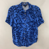TALBOTS WOMEN'S BLOUSE/SHIRT blue floral S