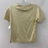 ZARA WOMEN'S T-SHIRT gold metallic S