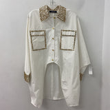 WOMEN'S BLOUSE/SHIRT ivory brass M