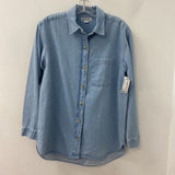 EDDIE BAUER WOMEN'S BLOUSE/SHIRT faded blue S