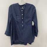 ANN TAYLOR WOMEN'S BLOUSE/SHIRT navy stripe M