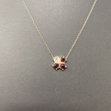 925 WOMEN'S NECKLACE silver red clear