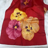 OSCAR WOMEN'S SCARF/SHAWL red pansy print