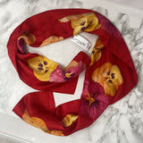 OSCAR WOMEN'S SCARF/SHAWL red pansy print