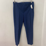 TALBOTS WOMEN'S PANTS navy white dots 12