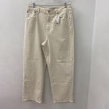 AMERICAN EAGLE WOMEN'S JEANS cream 14 short