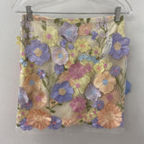 LA' ROS WOMEN'S SKIRT yellow multi colour floral L